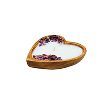 Load image into Gallery viewer, Mini Heart Shaped Wooden Dough Bowl Candle 3 oz for Valentine's Day Scented Farmhouse Candle