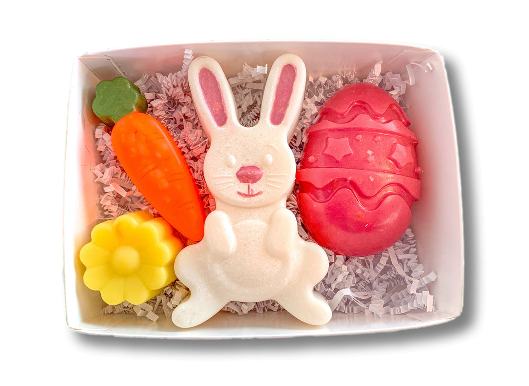 Easter Bunny and Egg Natural Soaps Gift Set with Coconut Milk and Four Different Scents By Youstina Naturals (Easter Soap Set 1)