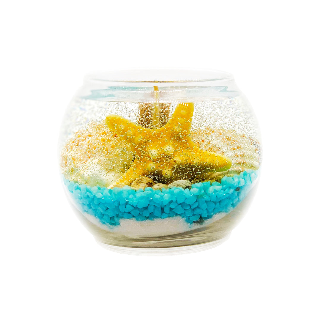 Seashell Gel Candle with Ocean Breeze Scent 15 oz, Gift Candle, Centerpiece by Youstina Naturals