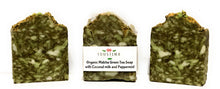 Load image into Gallery viewer, Organic Matcha Green tea soap with Shea butter, Coconut milk and Peppermint

