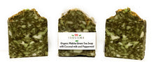 Load image into Gallery viewer, Organic Matcha Green tea soap with Shea butter, Coconut milk and Peppermint