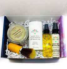 Load image into Gallery viewer, Shaving Box Kit for Father's Day / Christmas Gift for Him / sensitive skin with bentonite clay and Lavender Lemon Essential oils