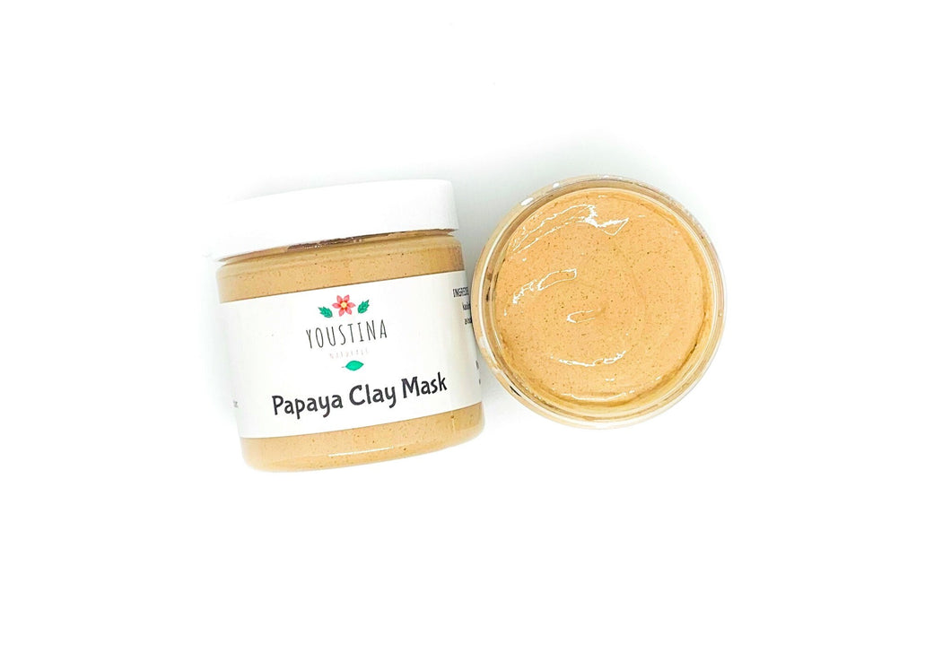 Papaya Clay Mask for Face with Papaya powder Extract / Detoxifying / Whitening and Glowing / for All Types of Skin and Acne Prone