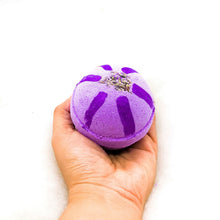 Load image into Gallery viewer, Lavender Bath Bomb with Lavender buds / Relaxing Large Bath Bombs / Luxury Bubble Bath / Self care Gift
