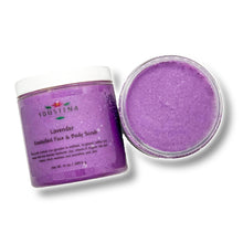 Load image into Gallery viewer, Lavender Natural Face and Body Emulsified Scrub with Lavender essential oil and Kaolin Clay 10 oz by Youstina Naturals
