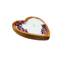 Load image into Gallery viewer, Mini Heart Shaped Wooden Dough Bowl Candle 3 oz  for Valentine&#39;s Day Scented Farmhouse Candle
