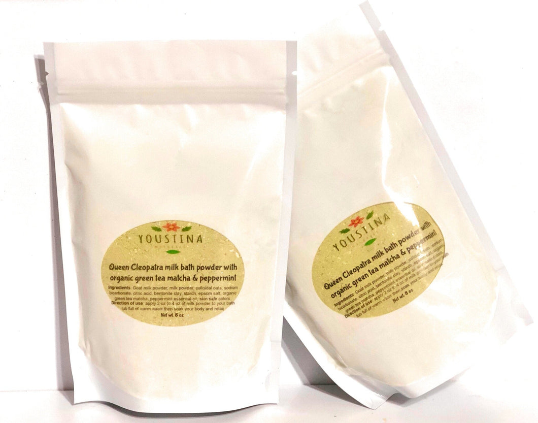Milk bath soak with Matcha green tea, peppermint and tea tree, 8 oz