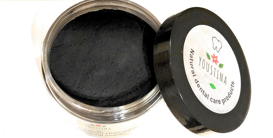 Natural activated coconut charcoal teeth whitening