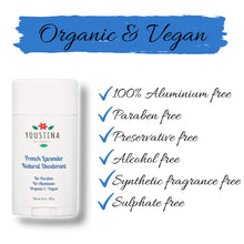 Load image into Gallery viewer, Natural Deodorant with lavender essential oil / Aluminum free / Vegan / Organic
