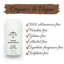 Load image into Gallery viewer, Patchouli Deodorant Natural, Vegan and Organic with Magnesium hydroxide for Men, Women and Kids
